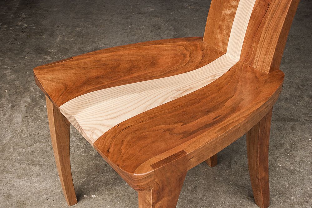 Custom Dining Chairs, Wood Dining Chairs In Cherry And Curly Maple