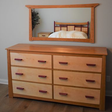 Custom Made Cherry, Curly Maple And Purpleheart Bedroom