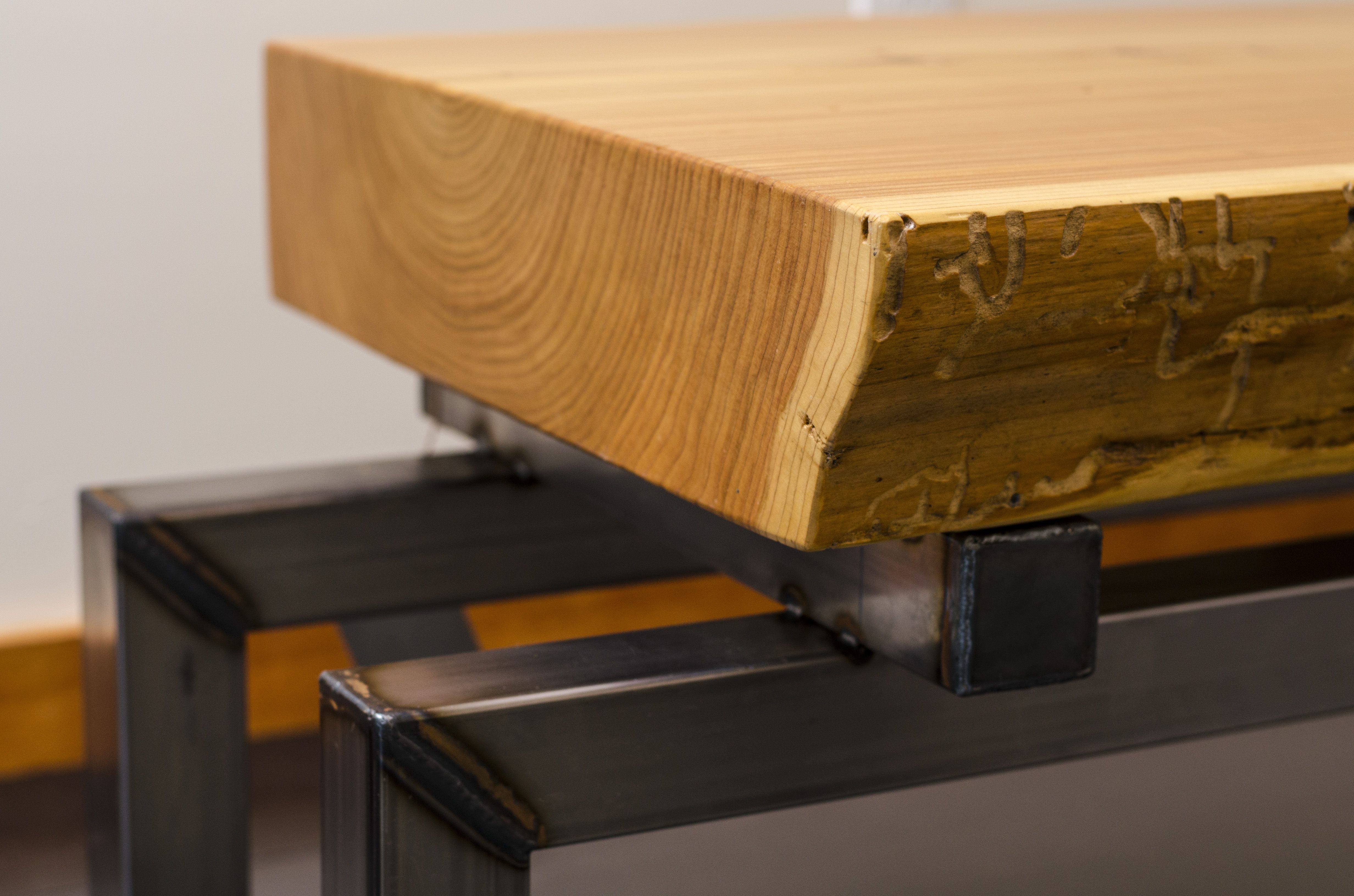 Buy Hand Crafted Live Edge Cedar Slab Coffee Table On Industrial Steel