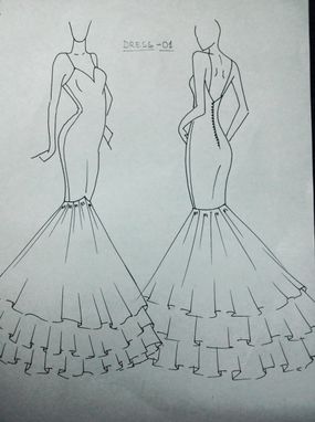 Custom Made Ruffled Ball Gown Wedding Dress