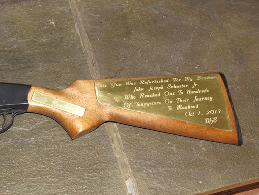 Custom Made Engraved Brass Inlay Gun Stock
