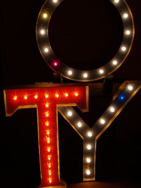 Custom Made Any Size Color Shape Bulbs Large Movie Theater Marquee Letter Vintage 3 Feet 25 Bulbs Max