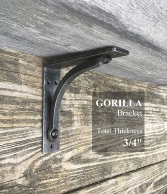 Custom Made Super Heavy Duty Shelf Bracket Gorilla / Mantel Bracket - Metal Hand Forged Farmhouse Rustic Bracket