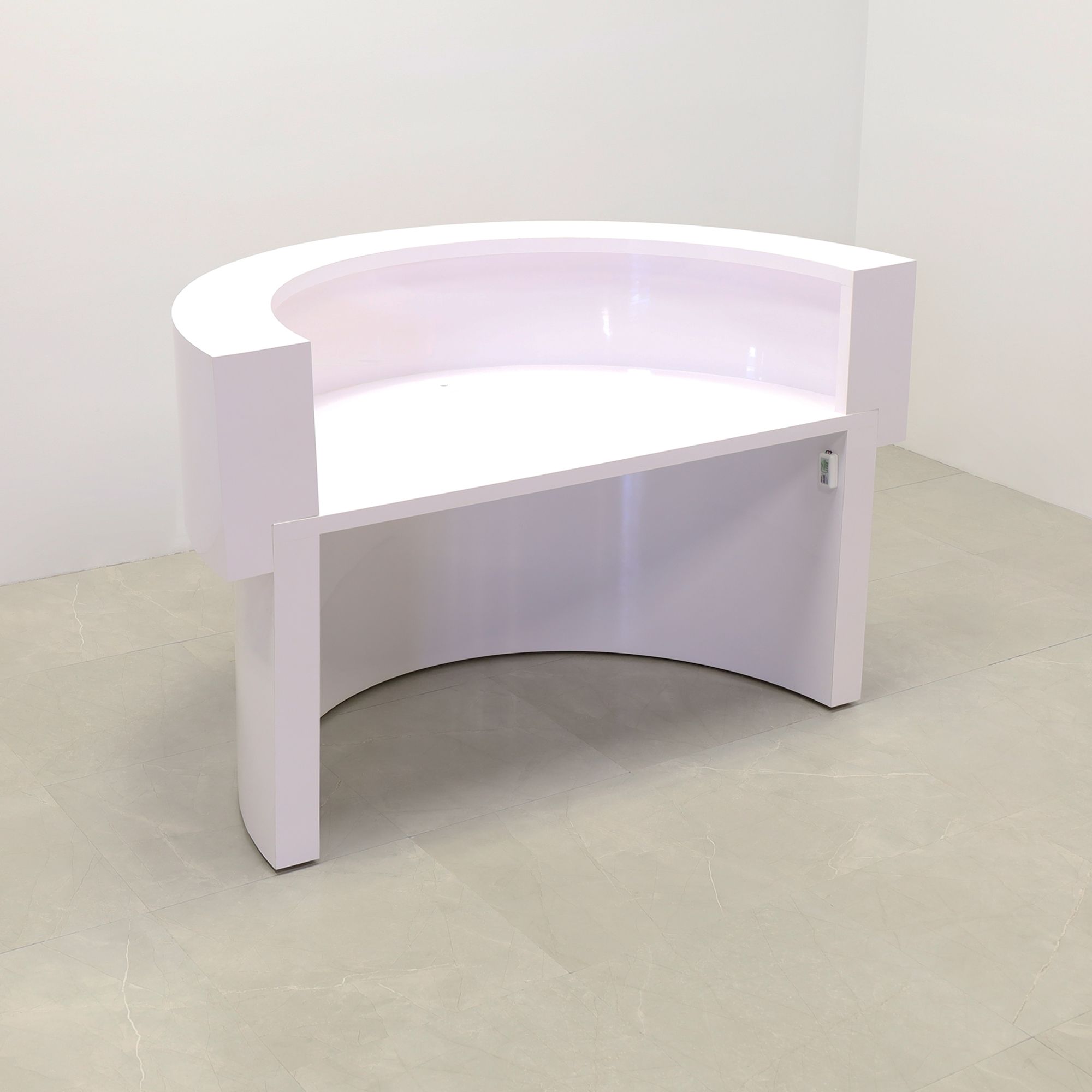 Hand Made Custom Curved Modern Reception Desks, Half Moon Boca Desk