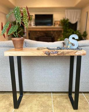 Custom Made Foundry Console Table - Solid Maple, Modern Farmhouse Console Table With Shelf