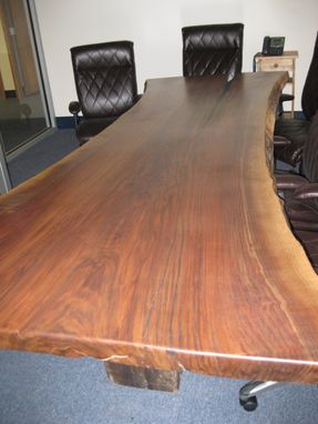 Custom Made Rustic Walnut And Timber Conference Table