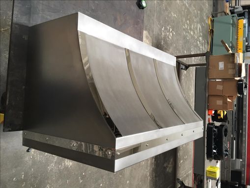 Custom Made #43 Non- Directional Stainless Steel Hood With Enunciated Stainless Straps