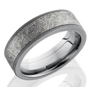 Meteorite Rings And Wedding Bands Custommade Meteorite And Anium Band By Serge Depoyan