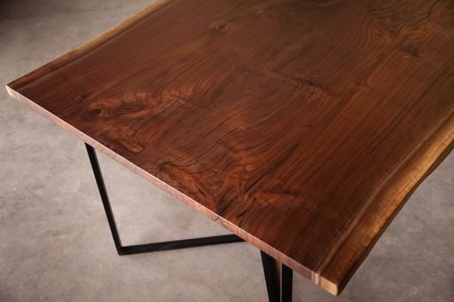 Custom Made Bookmatched Live Edge Walnut Dining Table