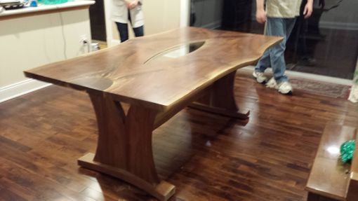 Custom Made Live Edge Walnut Book Matched Dining Table 44"W X 96"L X 30"H