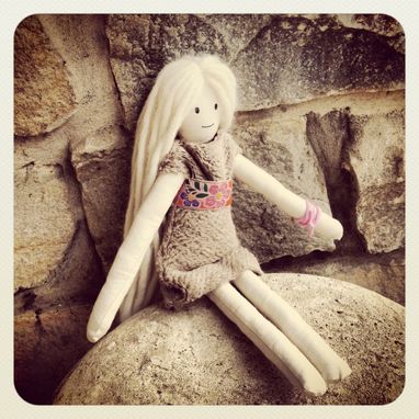 Custom Made Rag Doll /Organic Cotton Muslin /Plant Dyed /Up-Cycled /Vintage Clothing