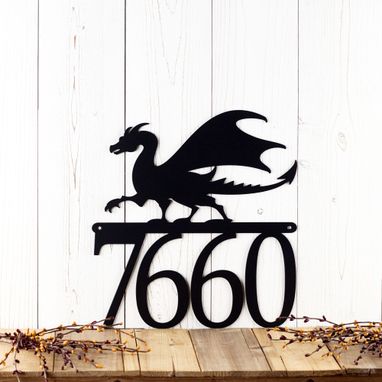 Custom Made Dragon Outdoor Metal House Number Sign, House Numbers, Custom Sign, Address Plaque, Address Sign