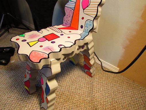 Custom Made Art Chair By Artist Shawn Tyler, Homage To Jean Dubuffet Functional Art Object