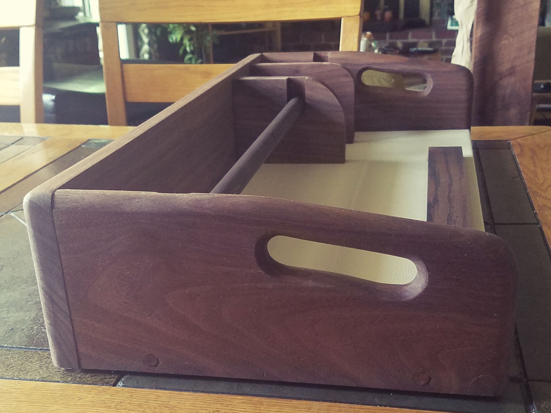 Buy Hand Made Wrapping Paper Tray, made to order from Savage Wood Shop