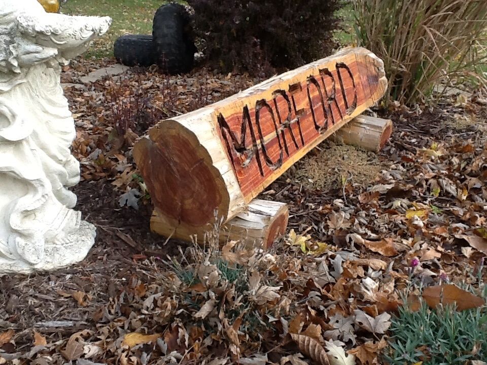 Hand Made Custom Name Log by Wiele Wood Works