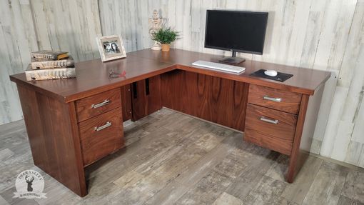 Custom Made Walnut Corner Desk, Office Desk