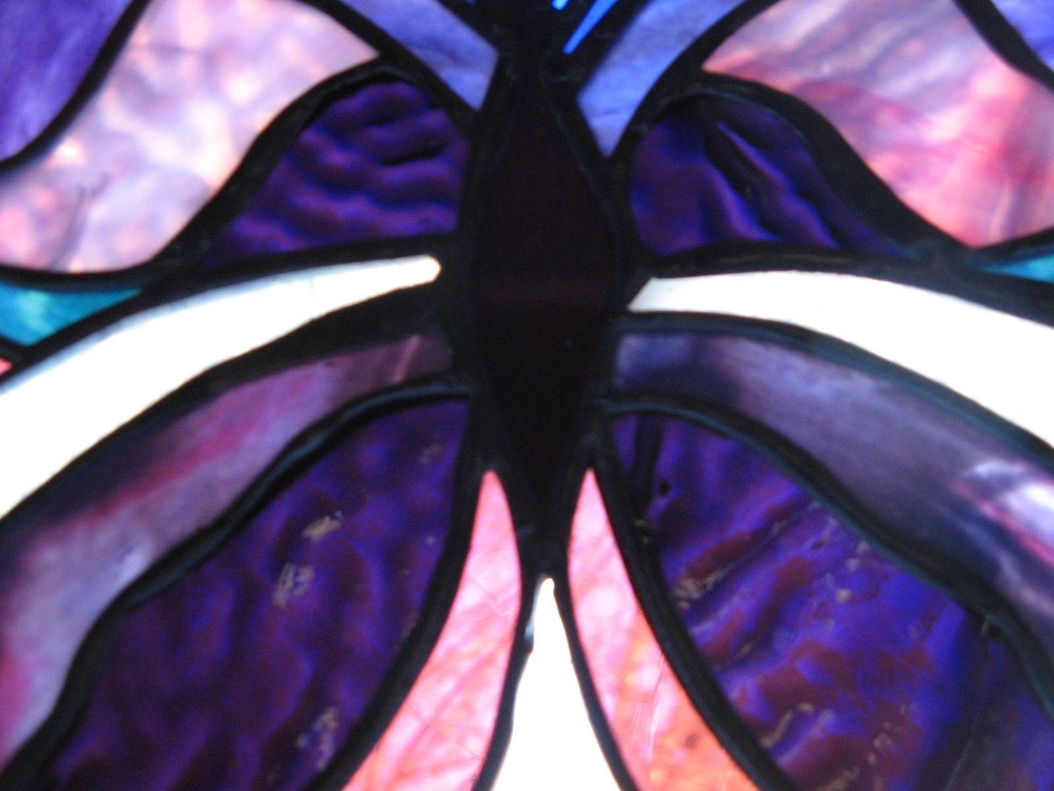 Buy Hand Crafted Stained Glass Butterfly In Purple And Teal, made to