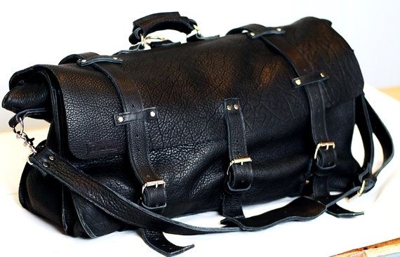 Custom Made Leather Duffel Bag Or Portmanteau 26&quot; - Handmade In The U.S.A. - American Buffalo ...