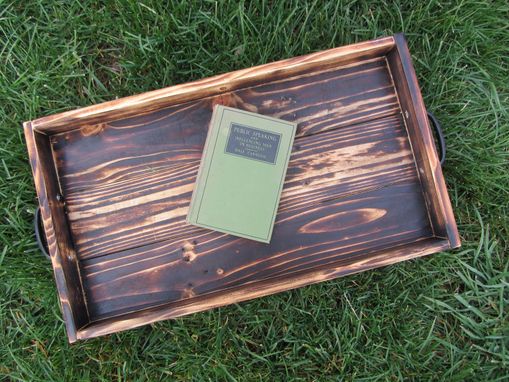 Custom Made Wood Serving Tray Made From Reclaimed Pallet Wood Ottoman Tray