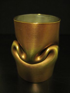 Custom Made Crushed Brass Candlestick Holder