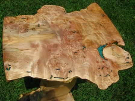 Custom Made Twisted Burl Maple End Table