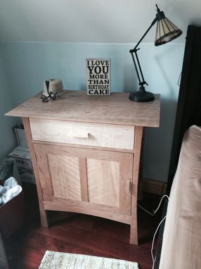 Custom Made Large Curly And Maple Nightstand