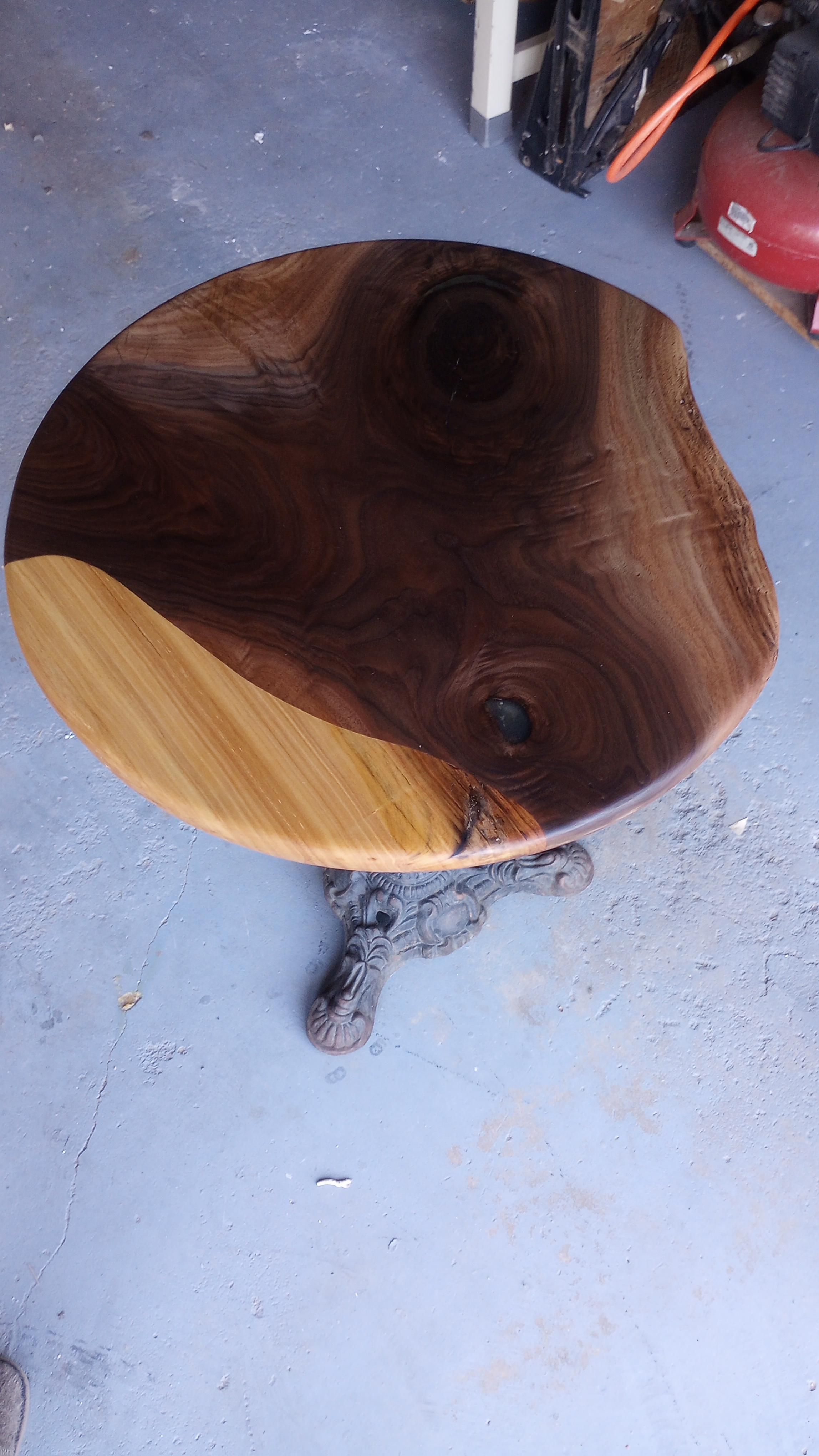 Buy Hand Crafted Walnut And Poplar Round Table, made to order from ...