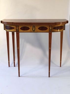 Custom Made Reproduction William Whitehead D Shaped Federal Card Table
