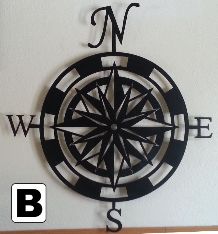 Buy Hand Made Compass Rose Metal Wall Art Home Decor, made to order from Superior IronArtz Llc