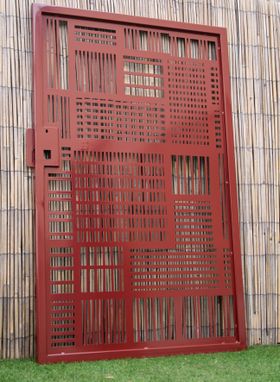 Custom Made Decorative Steel Gate - Crisscross Steel Gate - Steel Art Panel - Custom Gate