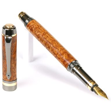 Custom Made Lanier Elite Fountain Pen - Afzilia Snakeskin - Fe7w02