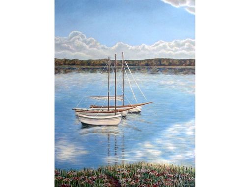 Custom Made Floating Sailboat Mural On Canvas By Visionary Mural Co.