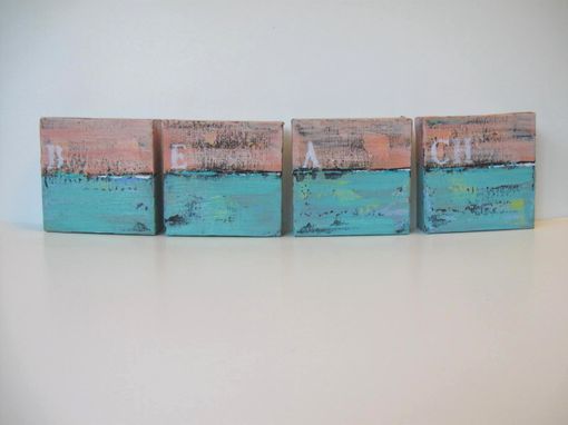 Custom Made Abstract Paintings, "Beach" Original Acrylics