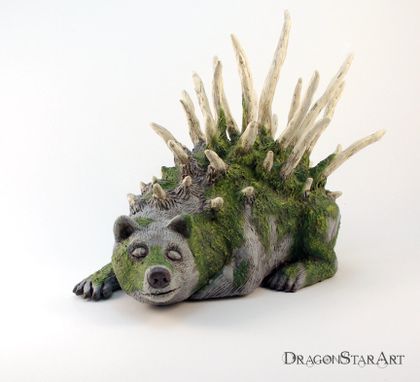 Custom Made Moss And Bone Bear Sculpture