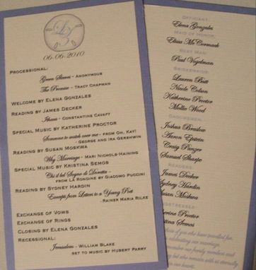 Custom Made 150 Double Sided Tea Length Wedding Programs- Your Colors