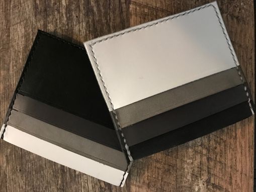 Custom Made Leather Card Wallets With Center Pocket