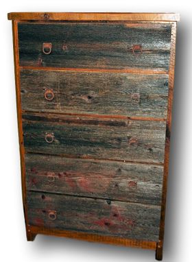 Custom Made Reclaimed Barn Wood Dresser 5 Drawer