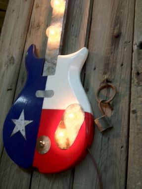 Custom Made Texas Flag Light Fixture Guitar Repurposed Vintage 1963 Gretsch Corvette Body