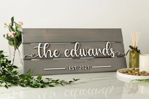 Custom Made Custom Wood Sign, Wedding Gift, Home Decor, Family Last Name Sign