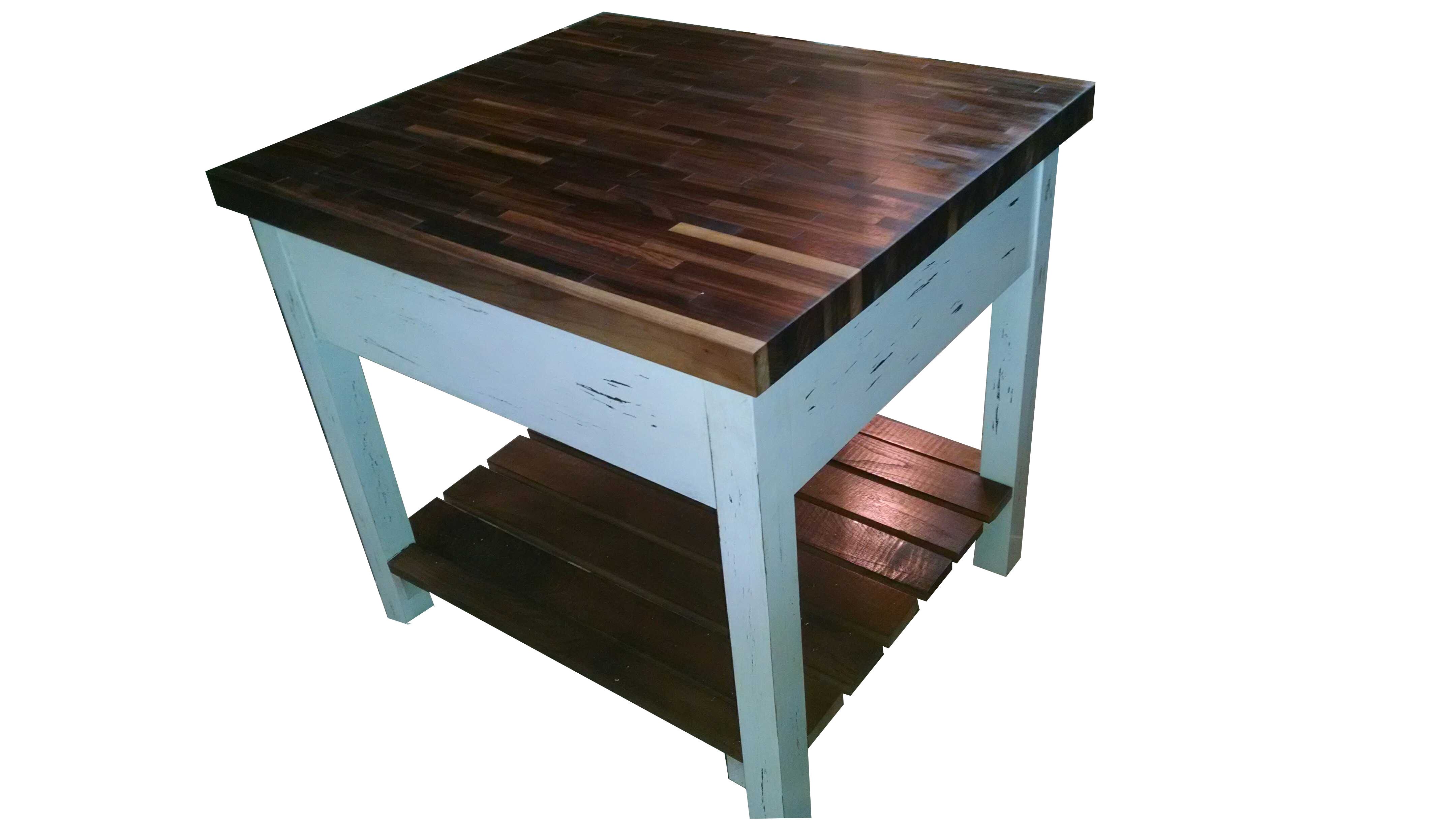 Hand Crafted Butcher Block Kitchen Island by Country Store Antiques