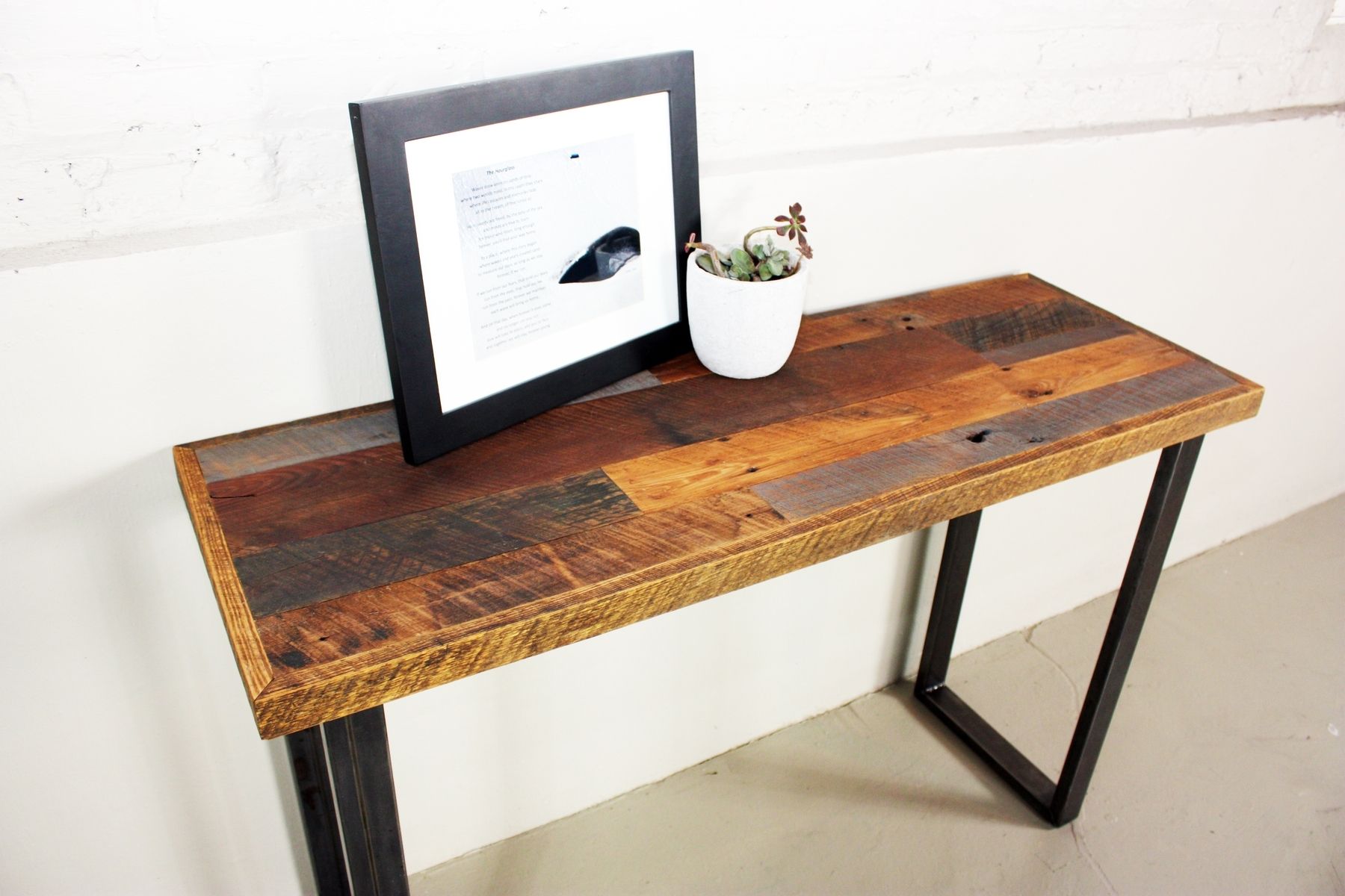 Buy Custom Patchwork Reclaimed Timber Console Table, made to order from