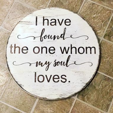 Custom Made Round Wooden Song Of Solomon Love Sign