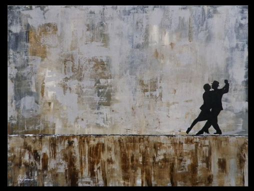 Custom Made Tango Argentino Dancers - Abstract Painting Modern Art By Gino Savarino