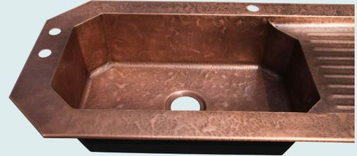 Custom Made Copper Sink With Drainboard & Ray's Hammering