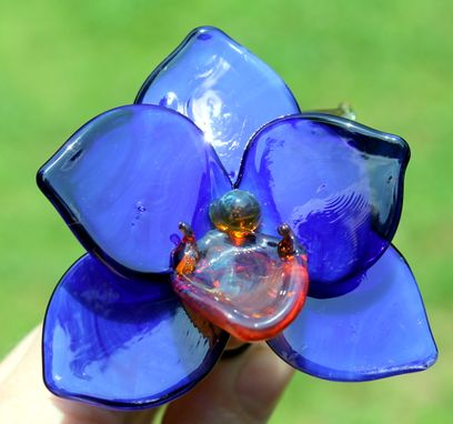 Custom Made Glass Orchid Long Stemmed Handmade