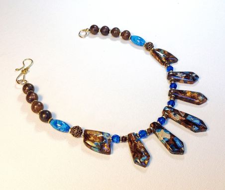 Custom Made Blue Impression Jasper And Bronzite Necklace