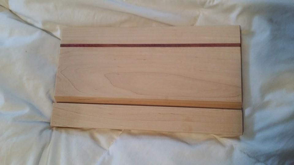 Hand Crafted Custom Wood Ipad Tablet Stand With Exotic Wood Inlay by