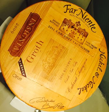 Custom Made Lazy Susan Wine Crate Panel Napa Valley Rare Large 20 1/2 Groth Center