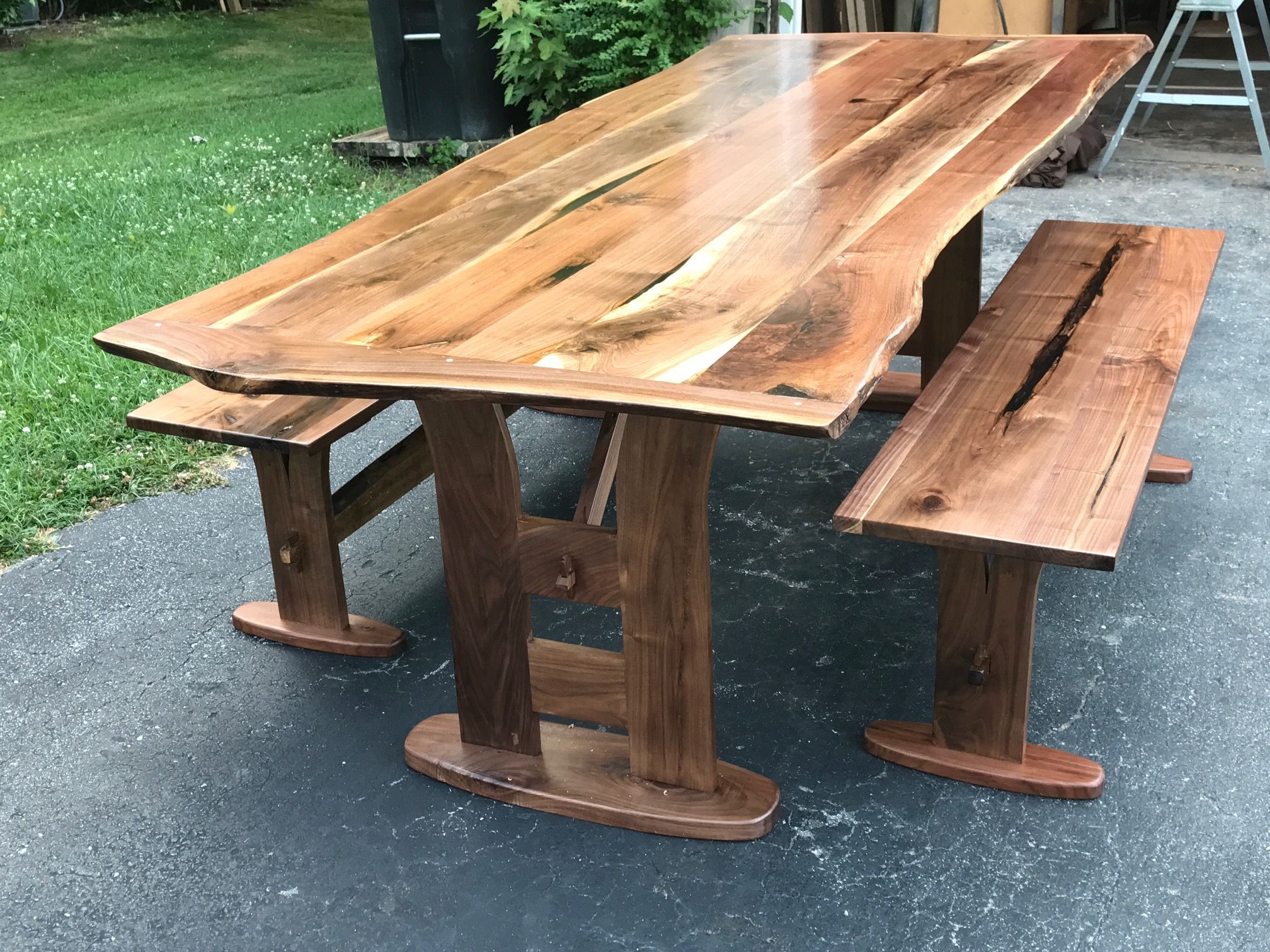 Hand Made Natural Edge Solid Walnut Dining Table by Edelman's Wood