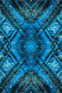 Custom Made Abstract Art, Macro Photography (Blue & Black Geometric Art)